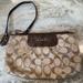 Coach Bags | Coach Signature Khaki/Mahogany Sateen Wristlet | Color: Brown/Tan | Size: Os