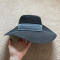 J. Crew Accessories | J. Crew Gray/Blue Blue Straw Floppy Hat | Color: Blue | Size: S/M