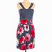 Anthropologie Dresses | Anthropologie Sine Halter Floral Print Women’s Mini Dress 4 | Color: Gray/Pink | Size: 4