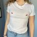 Brandy Melville Tops | Brandy Melville Cherry T-Shirt | Color: White | Size: S