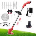 TTFFWW Cordless Grass Trimmer Lawn Mower, Electric Garden Handheld Strimmer,Cordless Grass Trimmer with Battery and Charger Wheels Blades 800W Powerful Electric Strimmer Grass Edger,12V,1 Battery