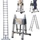 12 Steps Ladder Portable Folding Engineering Herringbone Ladder 1.9m+1.9m Thickened Stainless Steel Telescopic Ladder Lightweight, Maximum Height 12.5ft/ 3.8m