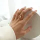 Bague minimaliste à cercle ouvert pour femmes bague de karma chic avec perle bijoux de doigt