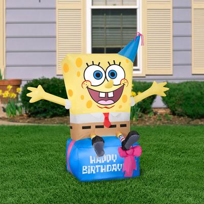 Airblown-Spongebob on Birthday Present-SM-Nick - 42.13 x 22.44 x 40.95 - 42.13 x 22.44 x 40.95