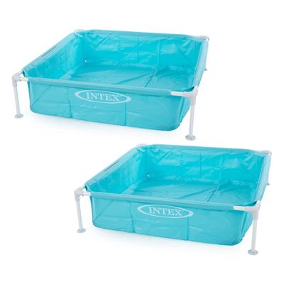 Intex Mini Frame Kids 4ft x 4ft x 12in Beginner Kiddie Swimming Pool (2 Pack) - 10