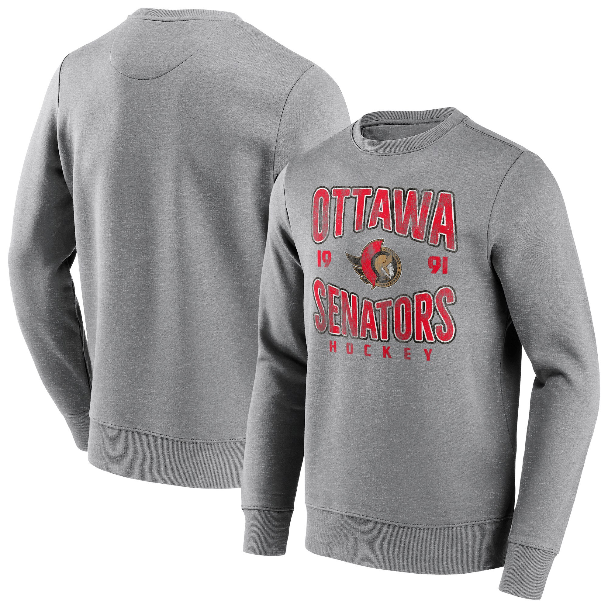 Ottawa Senators Fanatics Branded Wave Off Vintage Crew Sweatshirt - Sportgrau - Herren Image