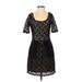 Silence and Noise Casual Dress - Sheath: Black Print Dresses - Women's Size Small