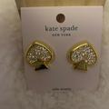 Kate Spade Jewelry | Kate Spade Large Cubic Zirconia Spade Earrings Brand-New | Color: Gold | Size: Please Look At The Pictures