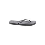 Juncture Flip Flops: Black Print Shoes - Women's Size 5 - Open Toe