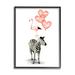 Stupell Industries Flamingo Zebra Animal Stack Pink Heart Shape Balloons White Framed Giclee Texturized Art By Ziwei Li in Brown | Wayfair