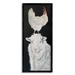 Stupell Industries Rooster On Sheep's Head Shaggy White Farm Animal Black Framed Giclee Texturized Art By Suzi Redman in Brown | Wayfair