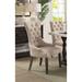 Set of 2 Country Style Linen Weathered Espresso Upholstered Dining Chair, with Wooden Tapered Legs, Side Chair, Arm Chair