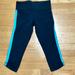 Lululemon Athletica Pants & Jumpsuits | Lululemon Crop Yoga Gym Workout Pants Leggings Black Turquoise 6 | Color: Black | Size: 6