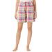 Plus Size Women's Woven Sleep Short by Dreams & Co. in Sweet Berry Plaid (Size 1X)