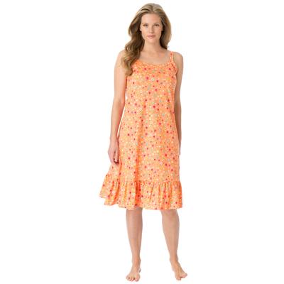 Plus Size Women's Sleeveless Knit Chemise Sleepshirt by Dreams & Co. in Honey Peach Floral (Size 4X)