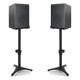 BQKOZFIN Adjustable Height Speaker Stands, Extend 52 to 77CM Floor Speaker Stand Holds Satellite Speakers & Bookshelf Speaker, 1 Pair Black