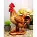 Rosalind Wheeler Judy Country Farm Alpha Rooster Decorative Figurine Resin in Red/Yellow | 9.5 H x 8.5 W x 3.5 D in | Wayfair
