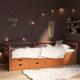 Vidaxl - Cadre de lit avec tiroirs et armoire Marron miel Pin 90x200 cm