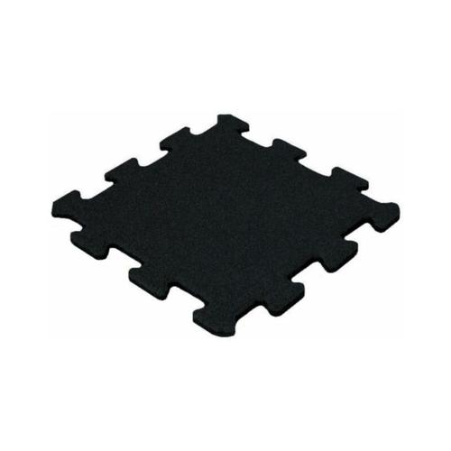 Gummi Puzzle Fliese 15 mm - 50x50cm - Schwarz - Feines Granulat - Schwarz