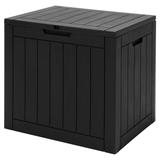 Costway 30 Gallon Deck Box Storage Container Seating Tools-Black