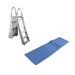 Confer 48-56 Inch Above Ground Pool Ladder & 9 x 36 Inch Protective Ladder Mat - 56