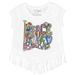 Girls Toddler Tiny Turnip White Texas Rangers Peace Love Baseball Fringe T-Shirt