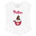 Girls Toddler Tiny Turnip White Philadelphia Phillies Sundae Helmet Fringe T-Shirt