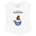 Girls Toddler Tiny Turnip White Texas Rangers Sundae Helmet Fringe T-Shirt