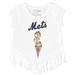 Girls Youth Tiny Turnip White New York Mets Triple Scoop Fringe T-Shirt