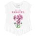 Girls Youth Tiny Turnip White Texas Rangers Blooming Baseballs Fringe T-Shirt