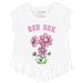 Girls Youth Tiny Turnip White Boston Red Sox Blooming Baseballs Fringe T-Shirt