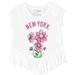 Girls Youth Tiny Turnip White New York Yankees Blooming Baseballs Fringe T-Shirt