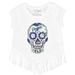 Girls Youth Tiny Turnip White Los Angeles Dodgers Sugar Skull Fringe T-Shirt