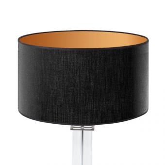 Lampenschirm schwarz gold rund 40 x 20 cm Image