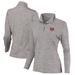 Women's Heathered Gray Texas A&M Aggies Peached Marled Yarn Quarter-Zip Pullover Jacket