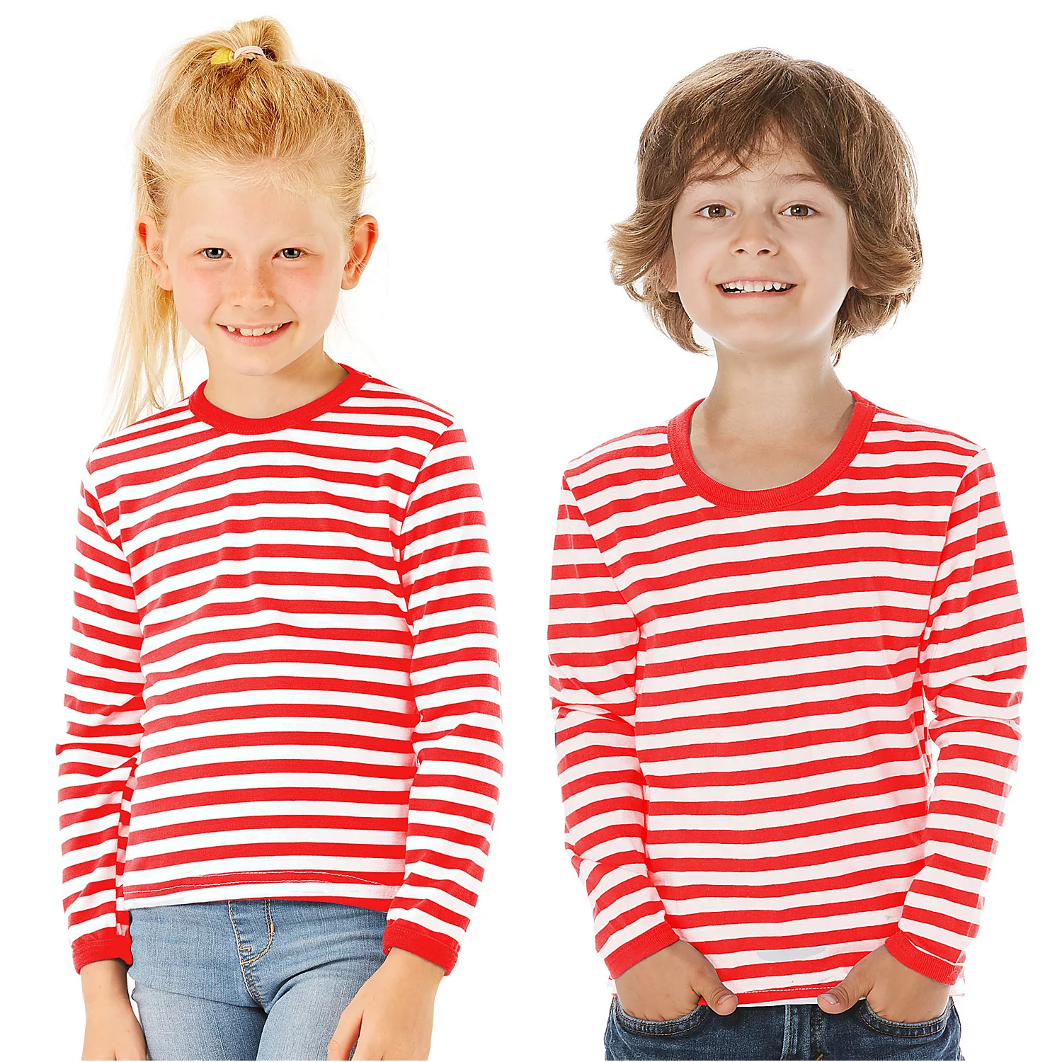 Langärmeliges Ringelshirt Red Stripes für Kinder Image