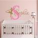 Decal House Dancing Nursery Ballet Personalized Name Wall Decal Vinyl in Pink/Gray | 22 H in | Wayfair x272initialgreynamepink