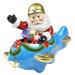 Santa in Airplane Holiday Salt and Pepper Shakers - Red