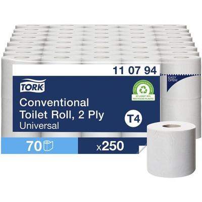 Toilettenpapier Universal 2-lagig, weiß - 70 Kleinrollen (7 Pack à 10 Rollen) weiß, Tork