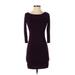 Forever 21 Casual Dress - Mini: Purple Solid Dresses - Women's Size Small