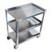 Amgood Stainless Steel. 3 Shelf Metal Utility Cart on Wheels w/ Handle Metal in Gray | 33 H x 28 W x 15 D in | Wayfair AMG-CART-1524-KD-418