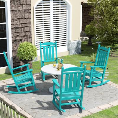 Polytrends Laguna Hdpe All Weather Outdoor Patio Rocking Chair (Set of 4)