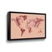 Red Barrel Studio® Marble Colorful World Map Silhouette by Irina Sztukowski - Painting on Canvas in Orange/Red | 12 H x 18 W x 2 D in | Wayfair