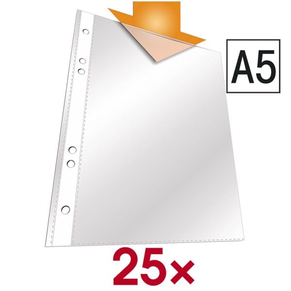 Durable Prospekthüllen A5 genarbt - 25 Stück transparent Image