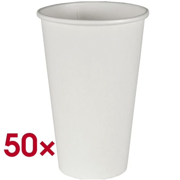 Papstar 50 Pappbecher für Heißgetränke 0,3 Liter weiß weiß, 11.7 cm Image