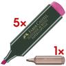 5x Textmarker »Textliner 48« inkl. Textmarker »TL 46 Metallic« rosé pink, Faber-Castell