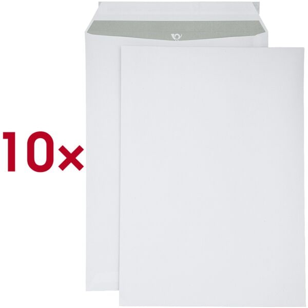 BONG 10 Versandtaschen C4 ohne Fenster weiß, 32.4x22.9 cm