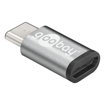 goobay USB-Adapter »USB-C™ auf USB 2.0 Micro-B« grau