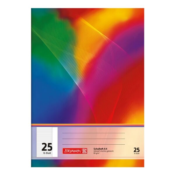 Brunnen Schulheft »104492502« A4 liniert (Lineatur 25) mehrfarbig Image