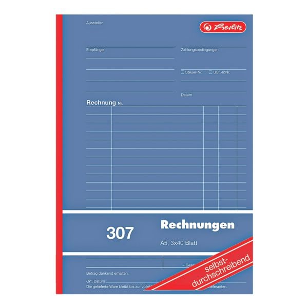 Herlitz Rechnungsbuch »307«, A5 hoch gelb, 14.8x21 cm Image